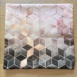 Geometric Pink and Black Pillow Cover